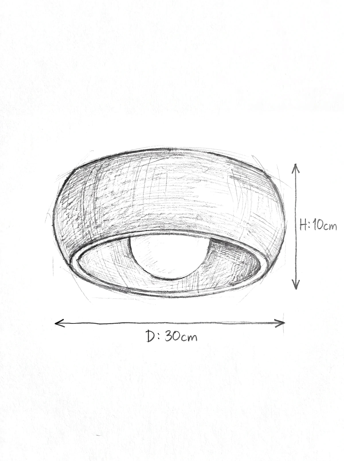 NID, plafonnier dôme en bois — croquis dimensions | Maison Beaurel