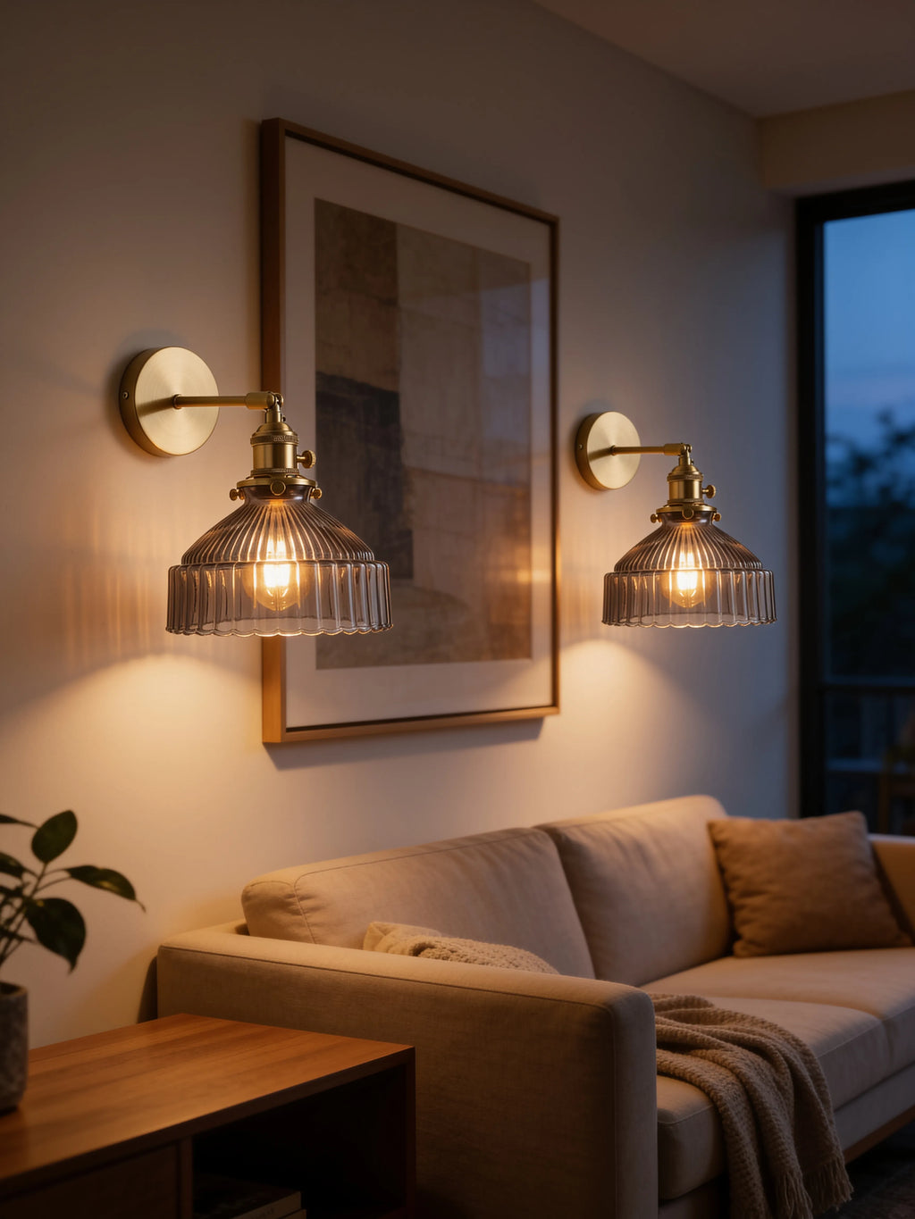 Jade, applique murale en verre teinté — mise en situation | Maison Beaurel