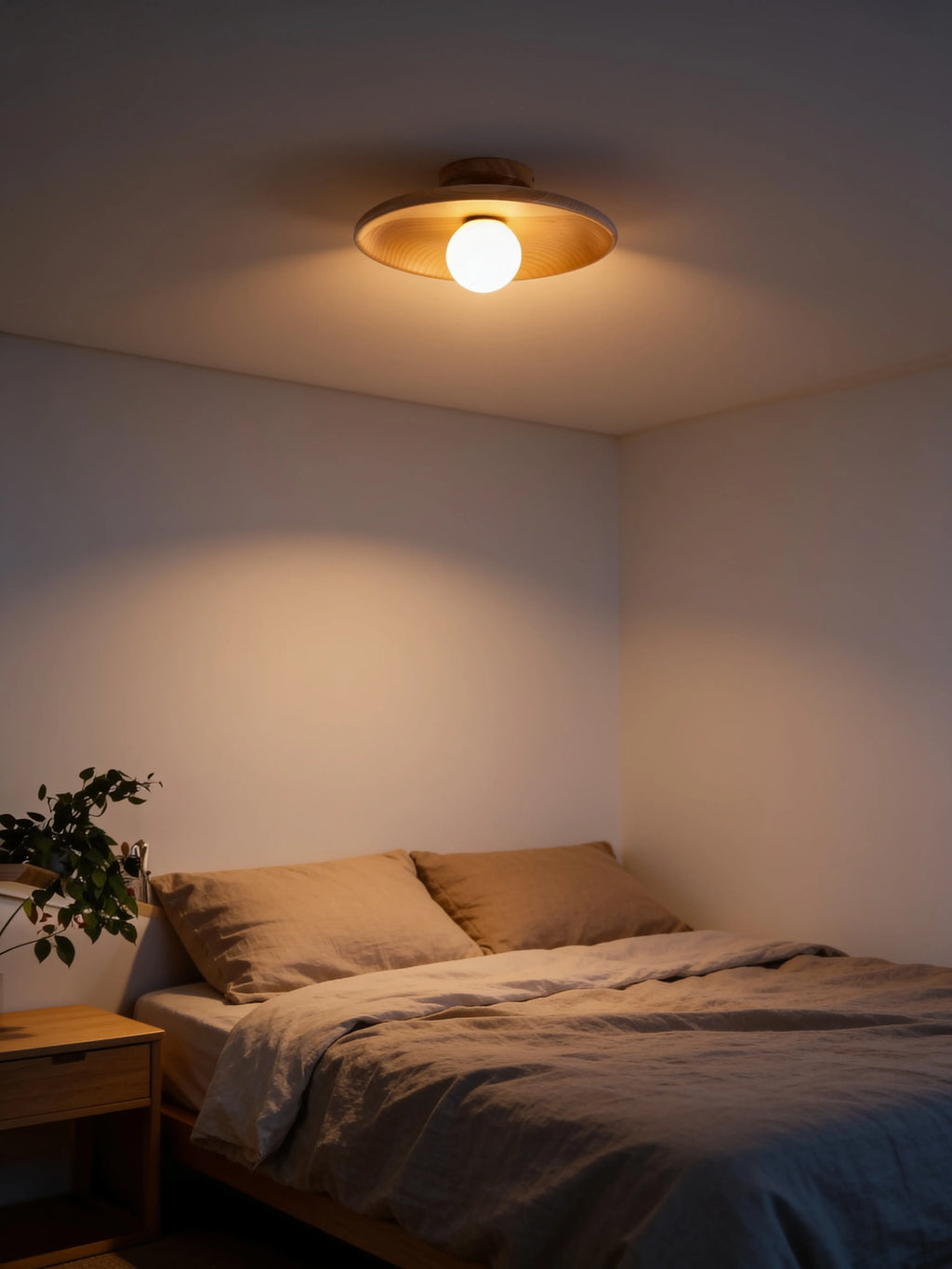 Cerne, plafonnier en bois — mise en situation | Maison Beaurel