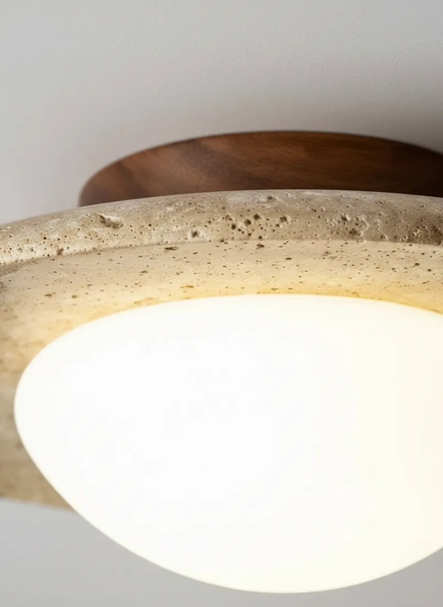 Cairn, plafonnier en pierre — vue d'ambiance | Maison Beaurel