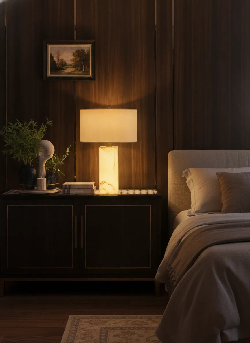 Opaline, lampe à poser en albâtre — présentation détaillée | Maison Beaurel
