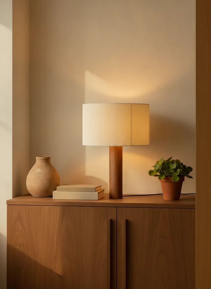 Orme, lampe à poser en bois massif — mise en situation | Maison Beaurel