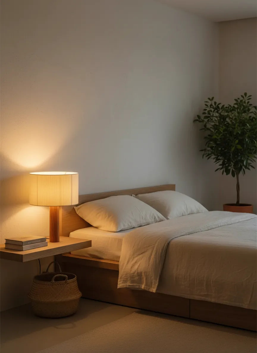 Orme, lampe à poser en bois massif — vue rapprochée | Maison Beaurel