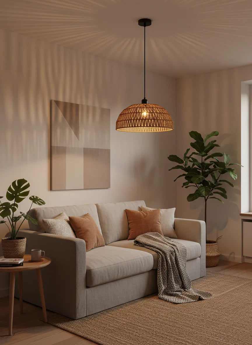 Nagomi, suspension en corde de chanvre — mise en situation | Maison Beaurel