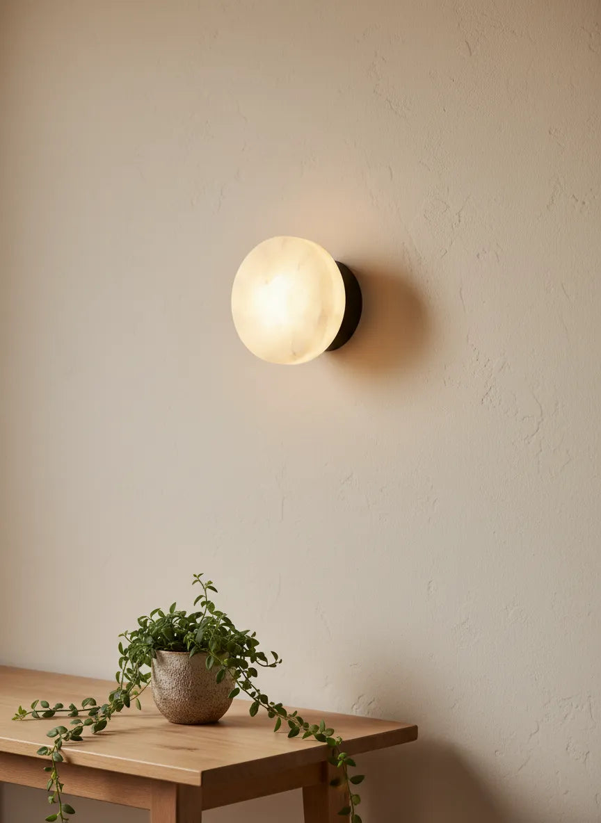 Orbe, applique murale en marbre — vue rapprochée | Maison Beaurel