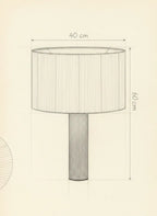 Schéma technique et dimensions — Orme, lampe à poser en bois massif | Maison Beaurel