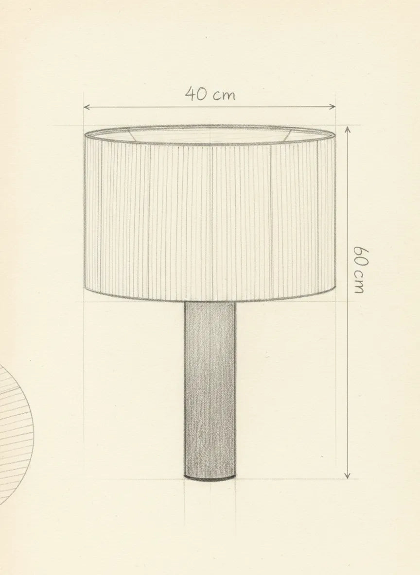 Schéma technique et dimensions — Orme, lampe à poser en bois massif | Maison Beaurel