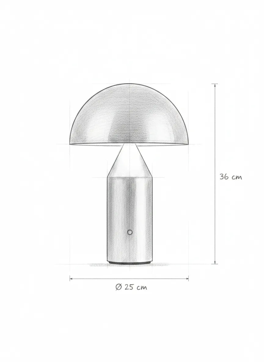 CÈPE — Schéma des dimensions : hauteur 36 cm, diamètre 25 cm