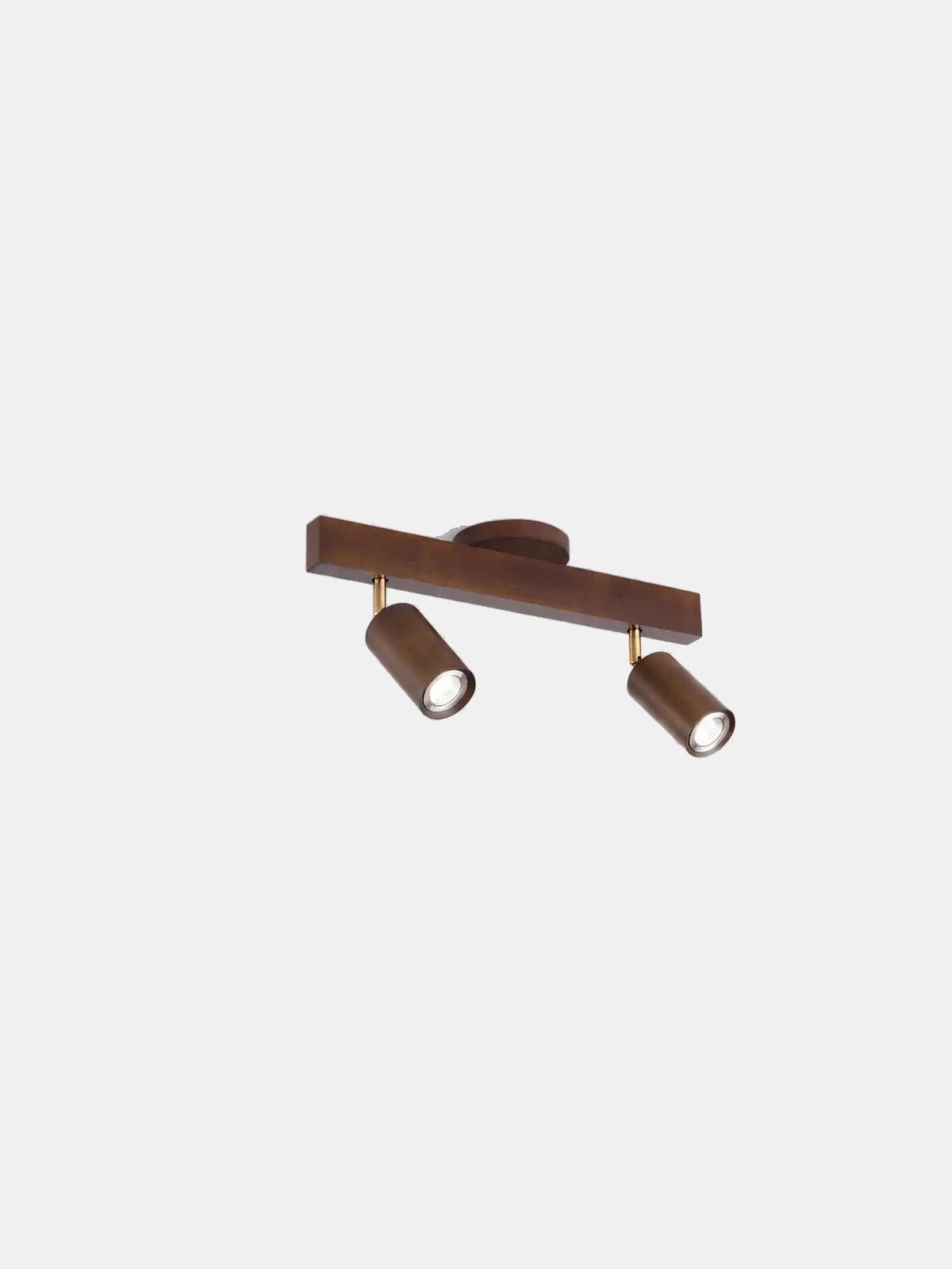 VERIL — Plafonnier spot en bois et métal, finition Noyer, longueur 45 cm