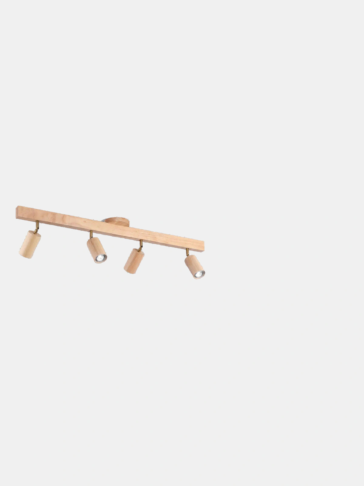 VERIL — Plafonnier spot en bois et métal, finition Noyer, longueur 120 cm