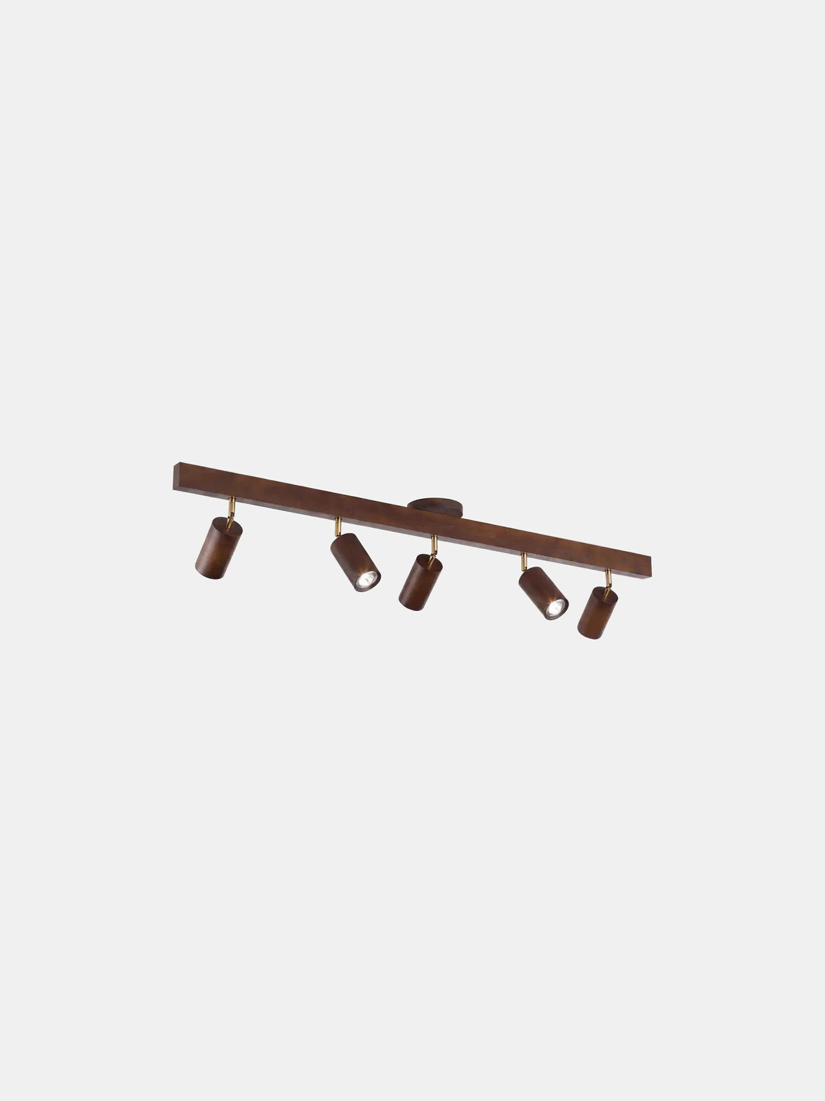 VERIL — Plafonnier spot en bois et métal, finition Bois, longueur 80 cm