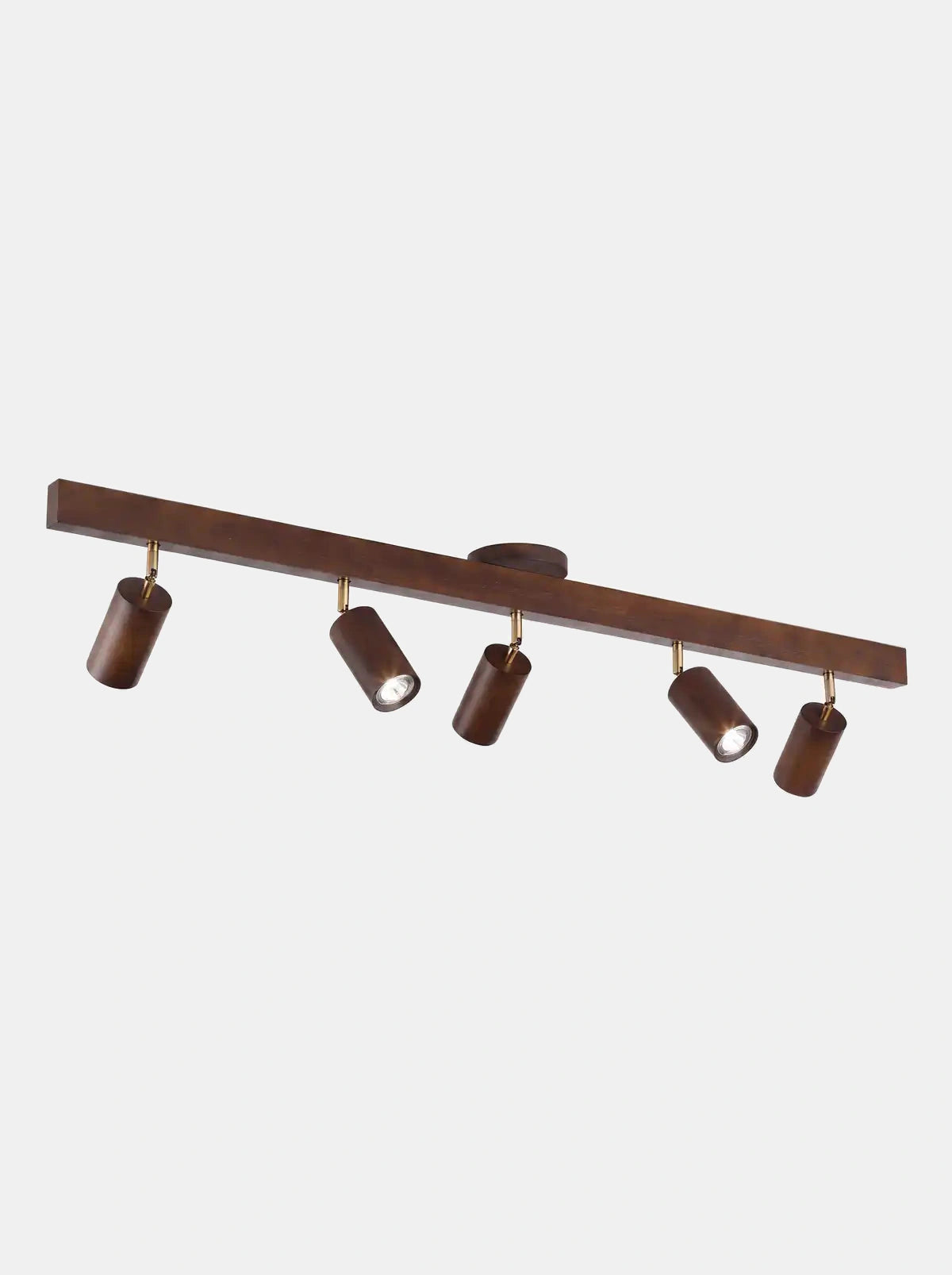 VERIL — Plafonnier spot en bois et métal, finition Bois, longueur 80 cm