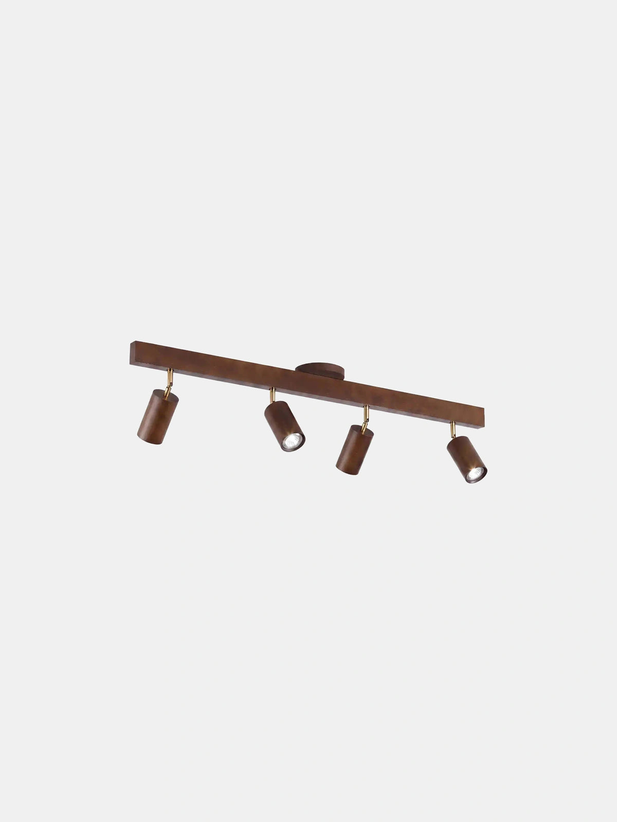 VERIL — Plafonnier spot en bois et métal, finition Noyer, longueur 80 cm