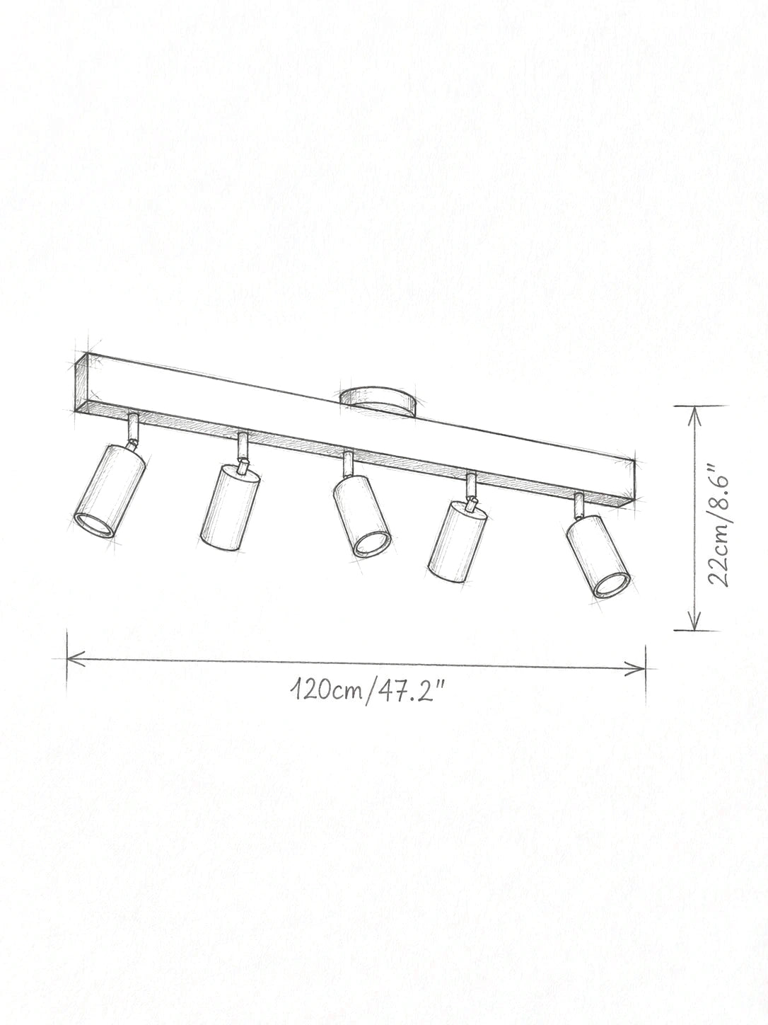 VERIL — Croquis dimensions, longueur 120 cm