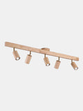 VERIL — Plafonnier spot en bois et métal, finition Bois, longueur 120 cm