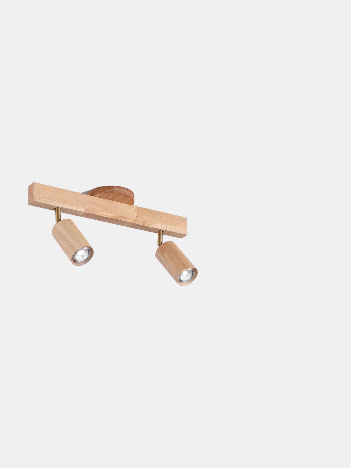 VERIL — Plafonnier spot en bois et métal, finition Noyer, longueur 100 cm