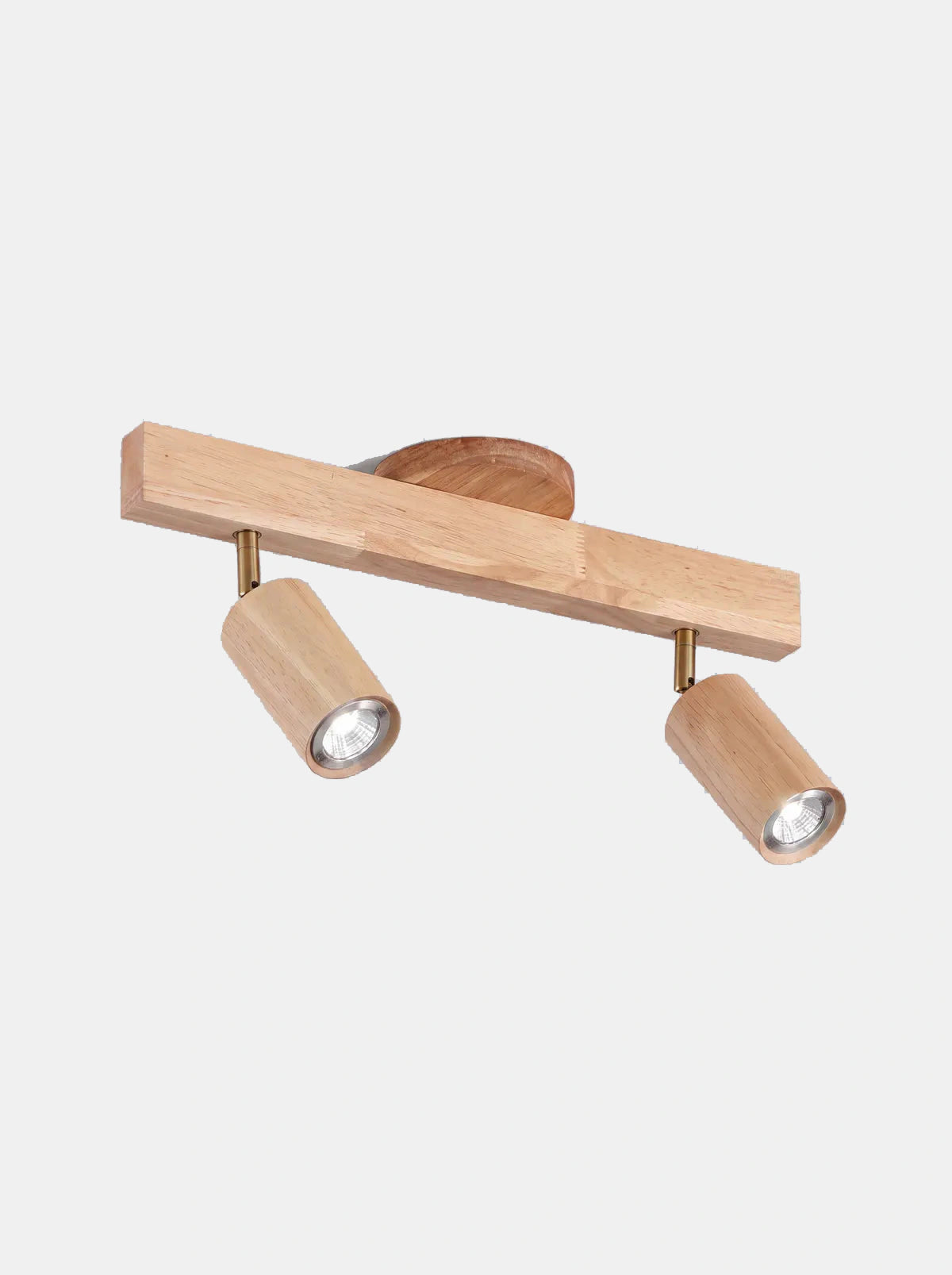 VERIL — Plafonnier spot en bois et métal, finition Noyer, longueur 100 cm