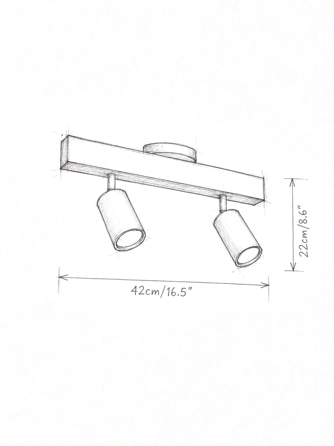 VERIL — Croquis dimensions, longueur 45 cm