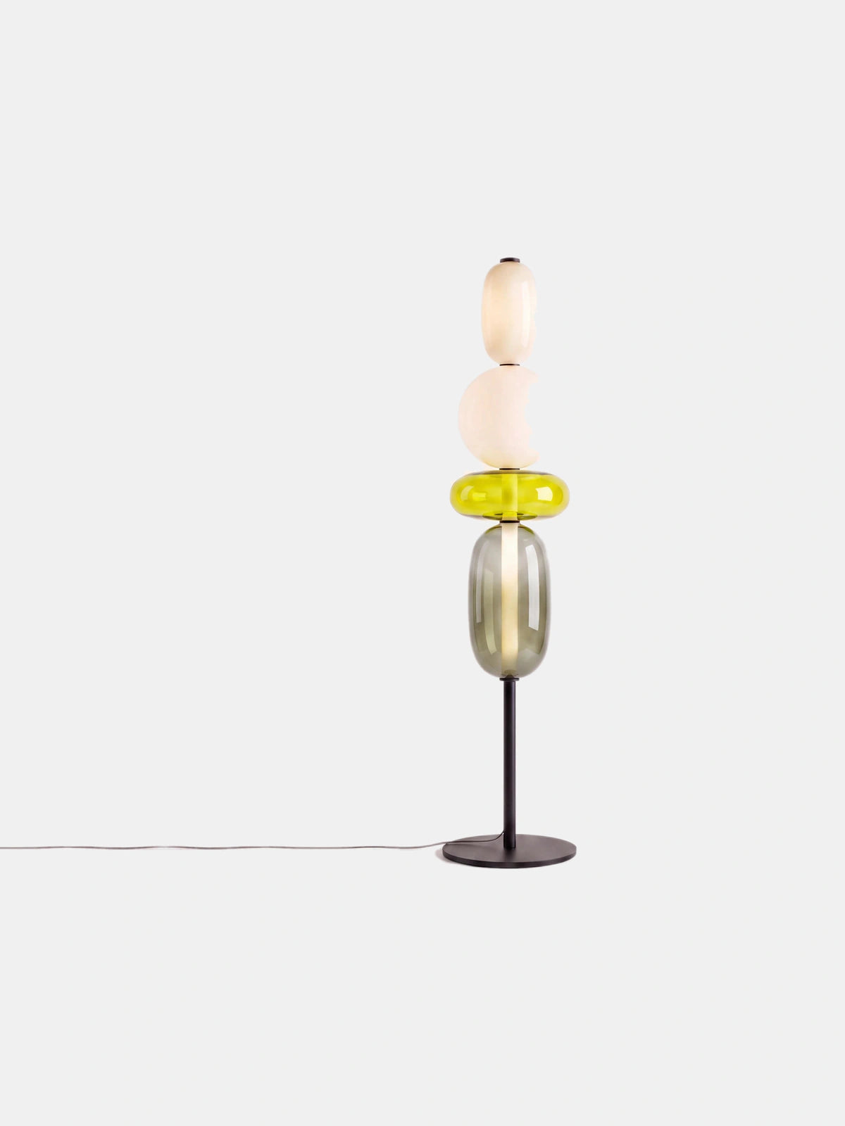 Murano, lampadaire en verre coloré — variante jaune | Maison Beaurel