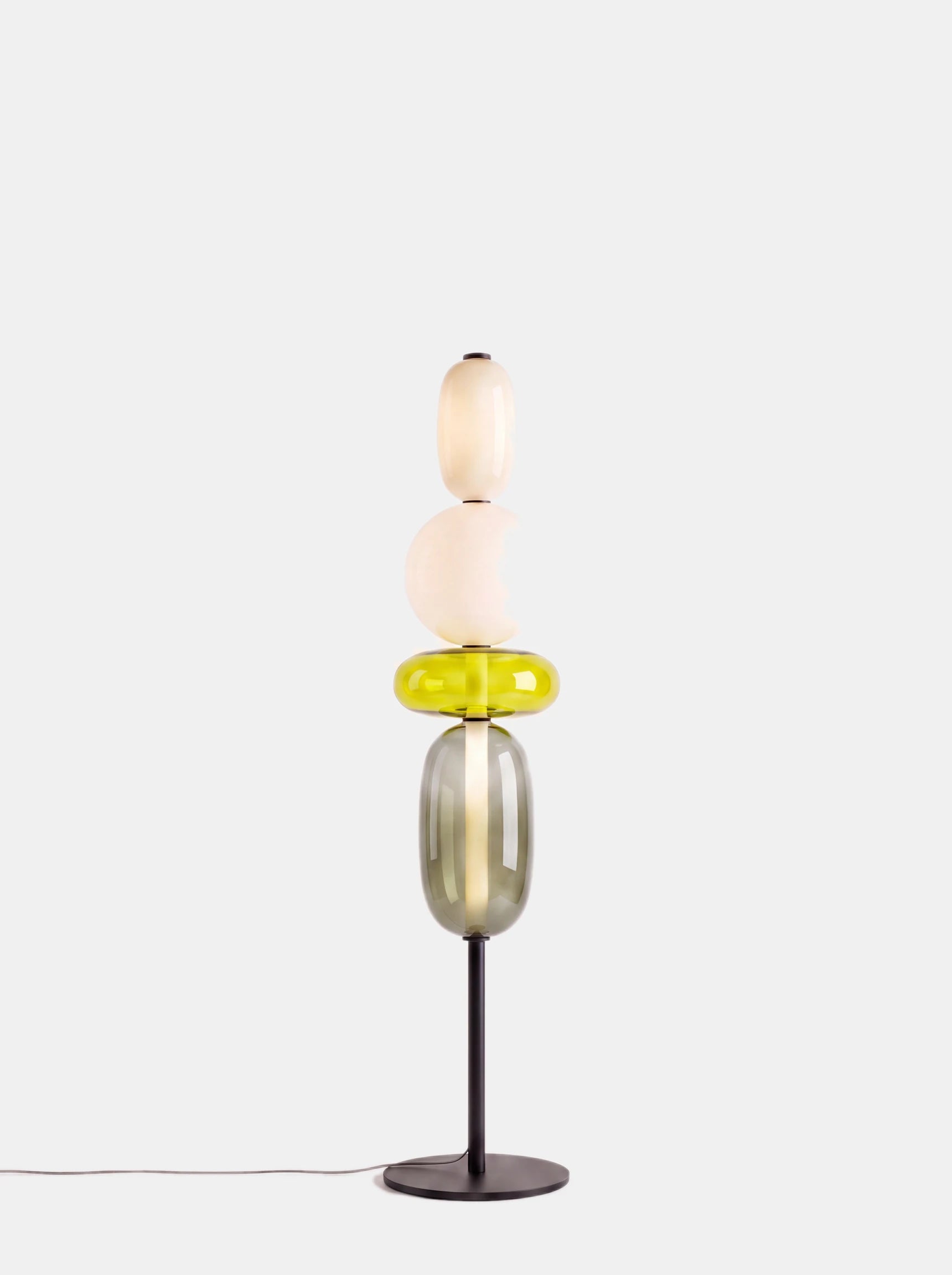 Murano, lampadaire en verre coloré — variante jaune | Maison Beaurel