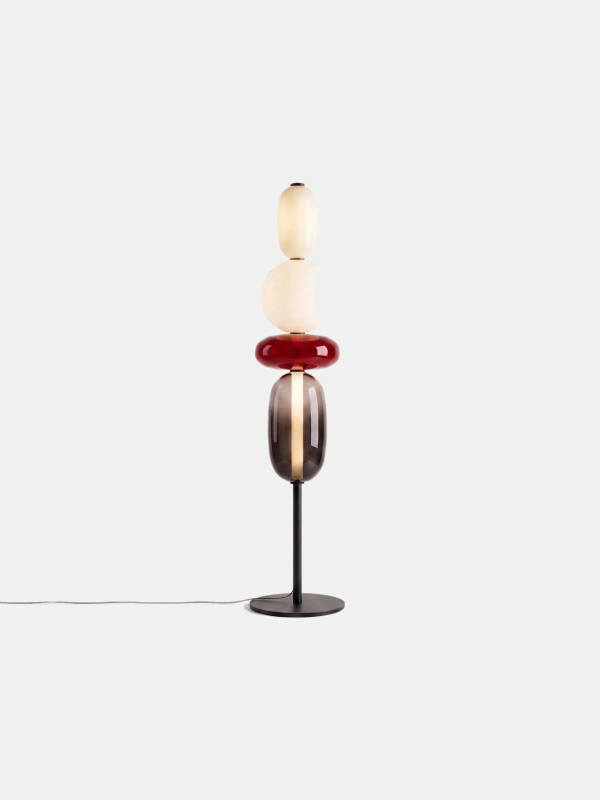 Murano, lampadaire en verre coloré — variante rouge | Maison Beaurel