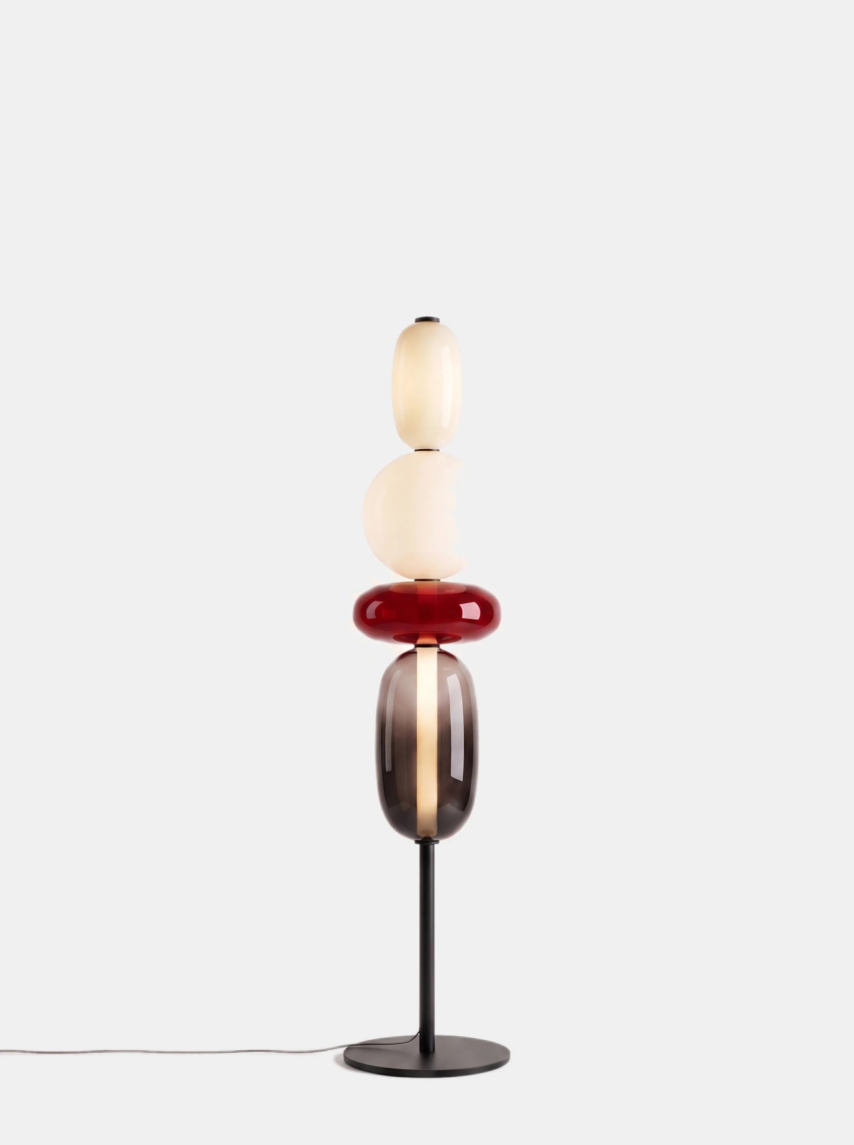 Murano, lampadaire en verre coloré — variante rouge | Maison Beaurel