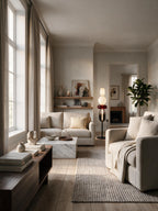 Murano, lampadaire en verre coloré dans un séjour contemporain | Maison Beaurel