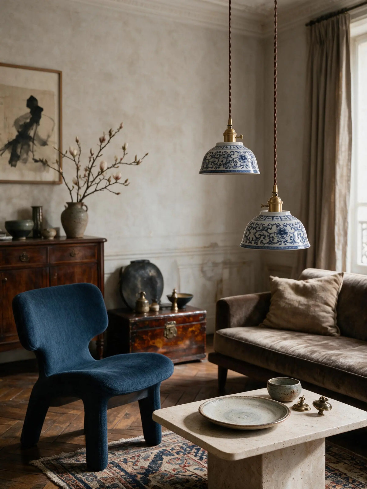 Pivoine, suspension en céramique | Maison Beaurel