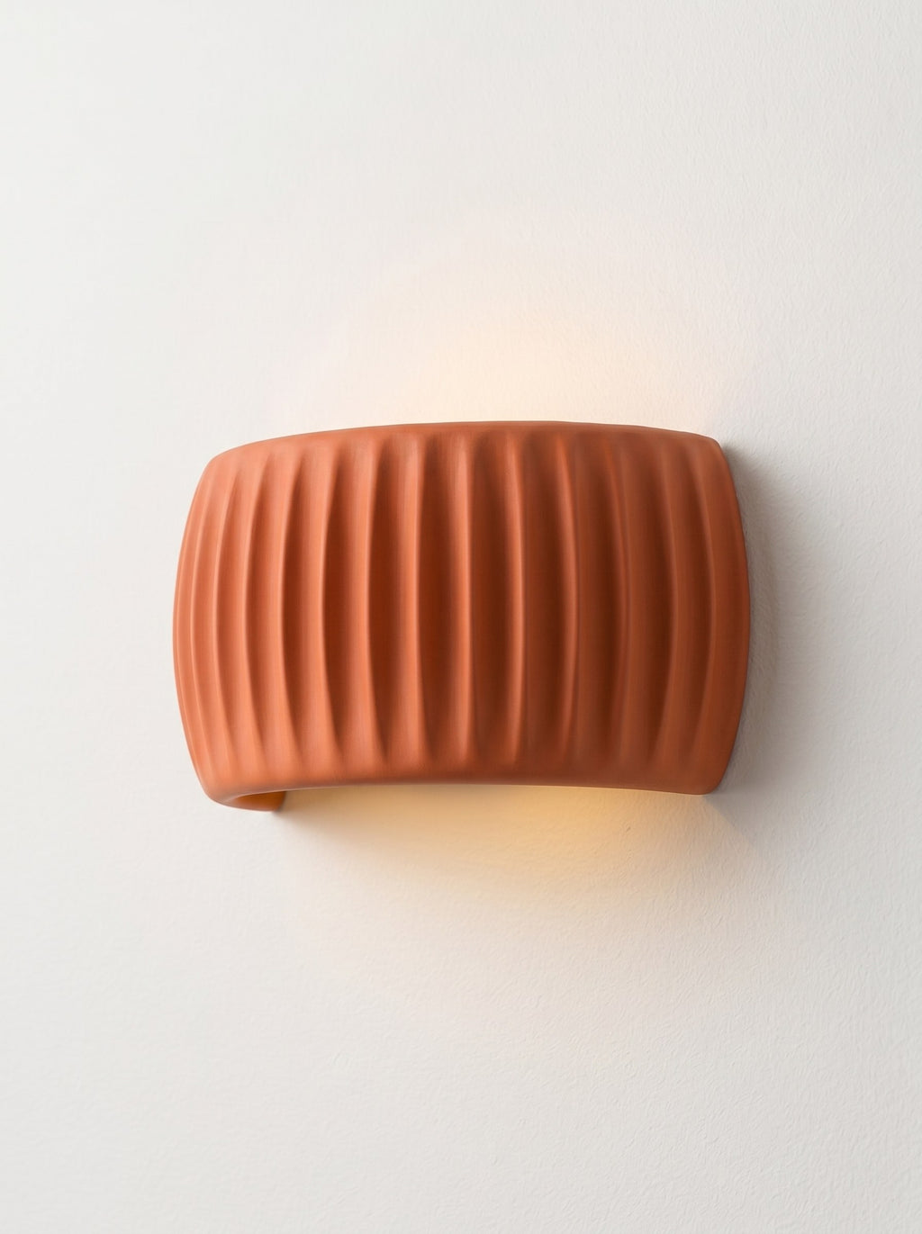 Applique murale ROSACE orange terracotta avec éclairage mural haut et bas