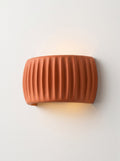 Applique murale ROSACE orange terracotta avec éclairage mural haut et bas