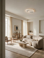SPIRE, plafonnier LED, allumé dans un salon couloir | Maison Beaurel
