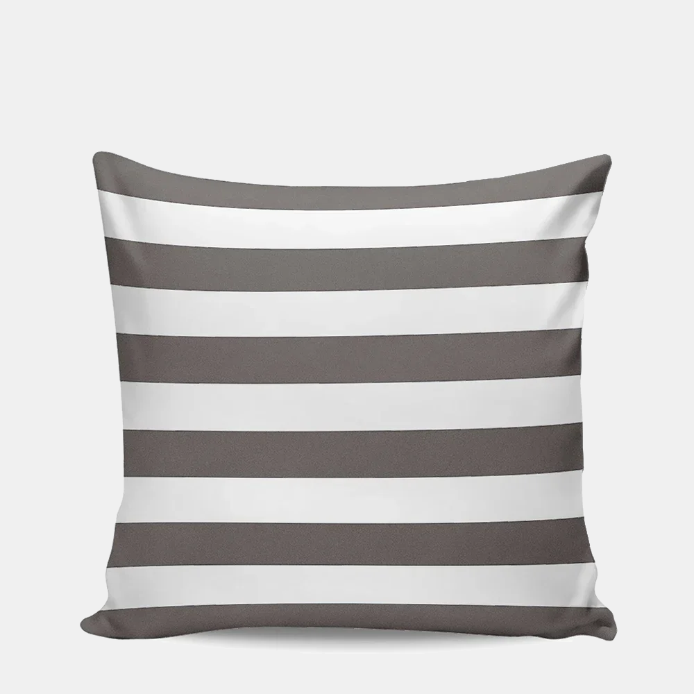 VERANDA — Housse de coussin d'extérieur imperméable rayée, coloris Gris clair