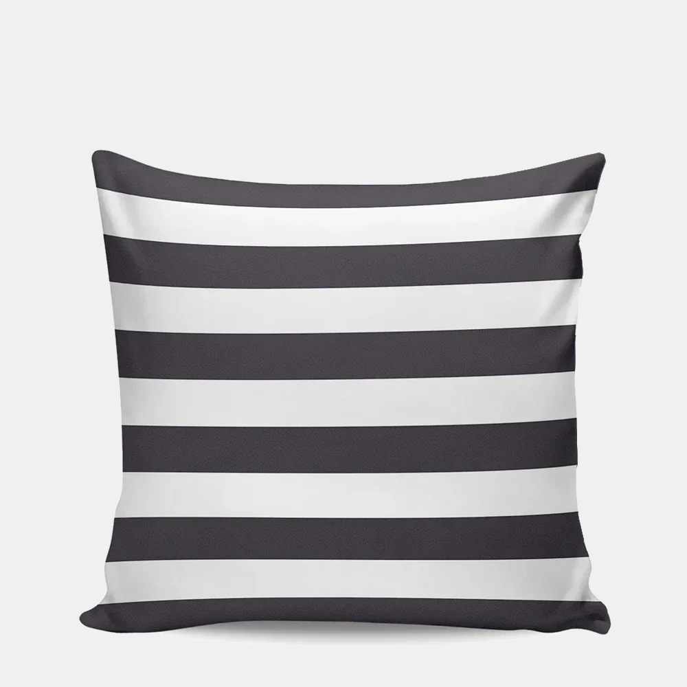 VERANDA — Housse de coussin d'extérieur imperméable rayée, coloris Gris foncé