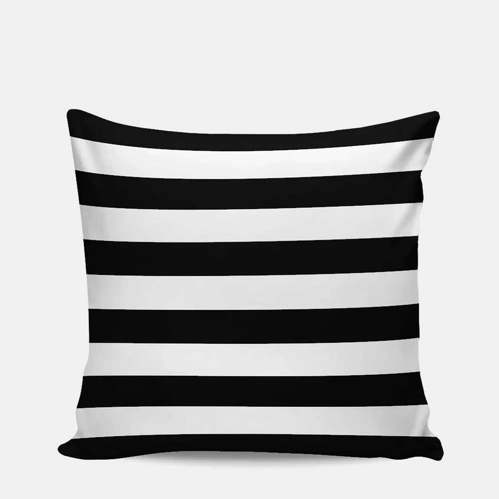 VERANDA — Housse de coussin d'extérieur imperméable rayée, coloris Noir