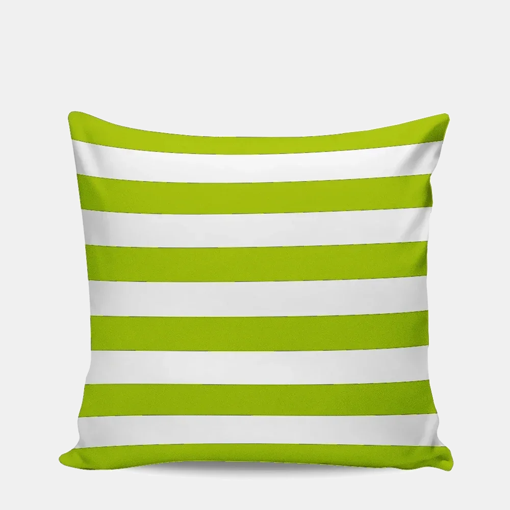 VERANDA — Housse de coussin d'extérieur imperméable rayée, coloris Vert clair